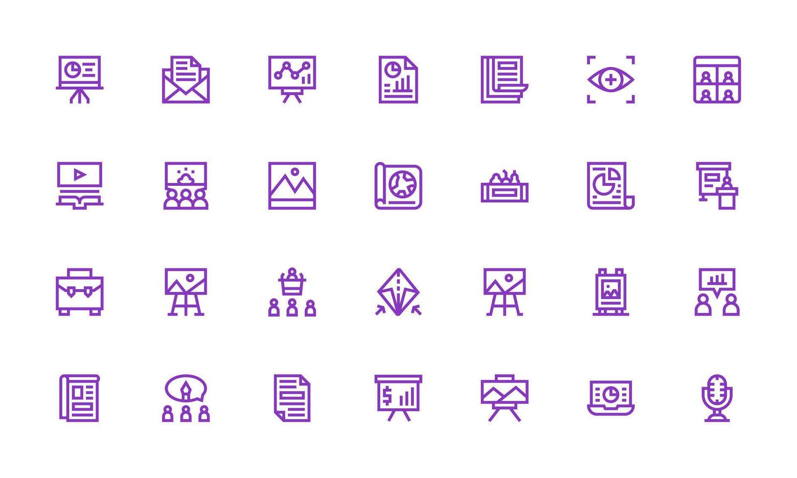 28 Icons for Presentation in Bold Line Format Essential Icons for Rapid UI Building vector