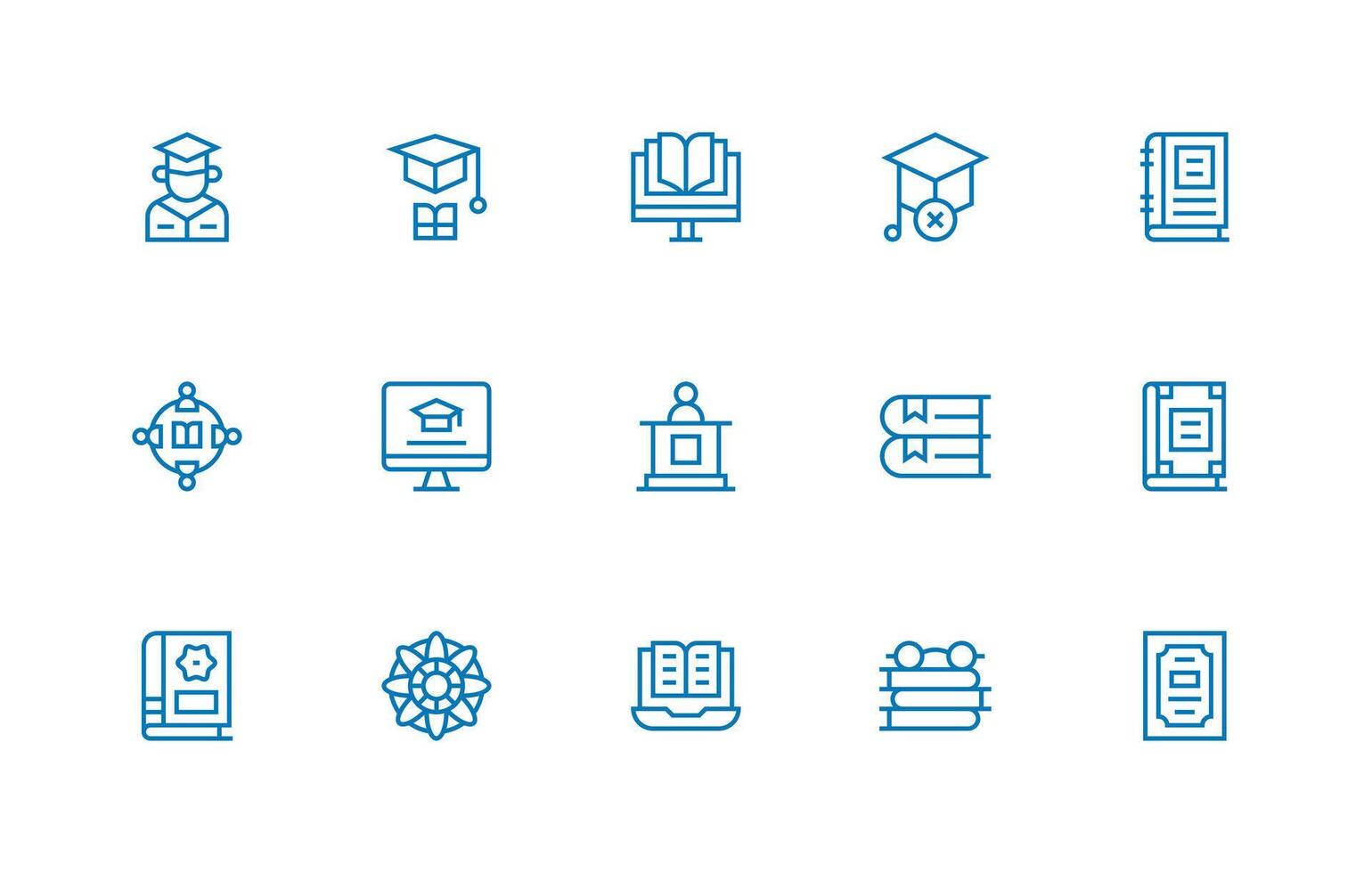 regular línea íconos desde académico conjunto con 15 vectores mínimo icono conjunto para interfaz proyectos