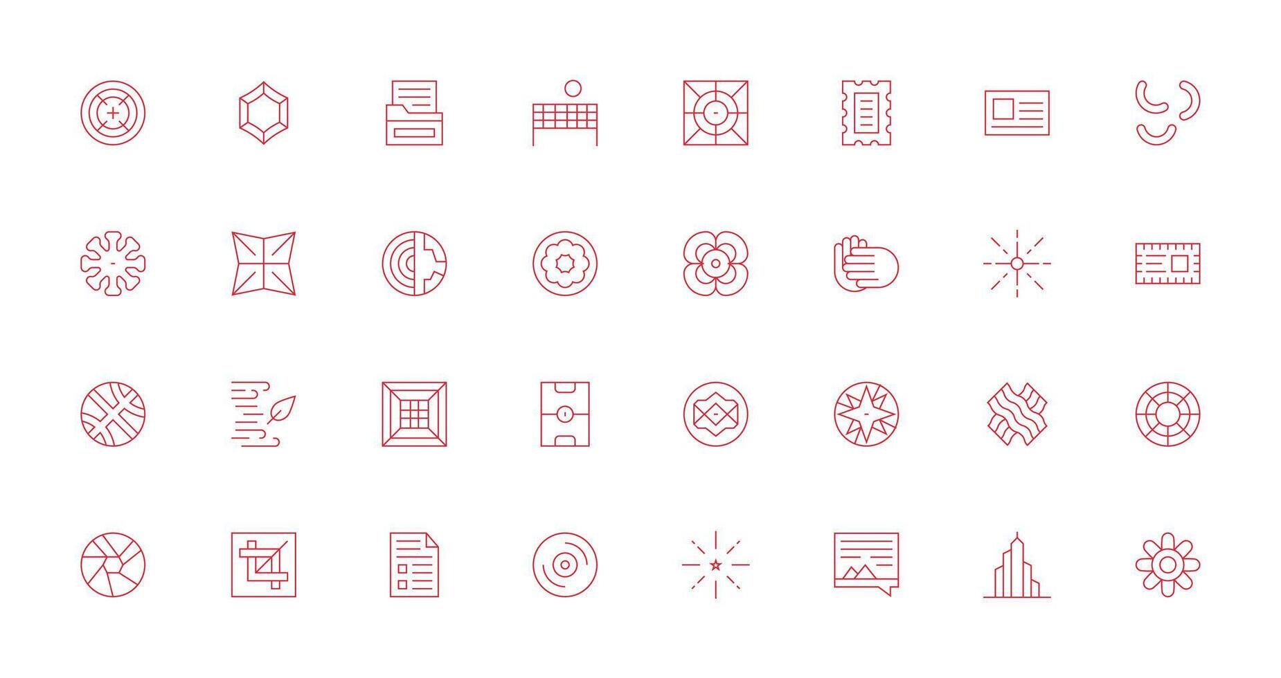 32 Thin Line Icons for Lines Graphics Icon Set for Projects vector