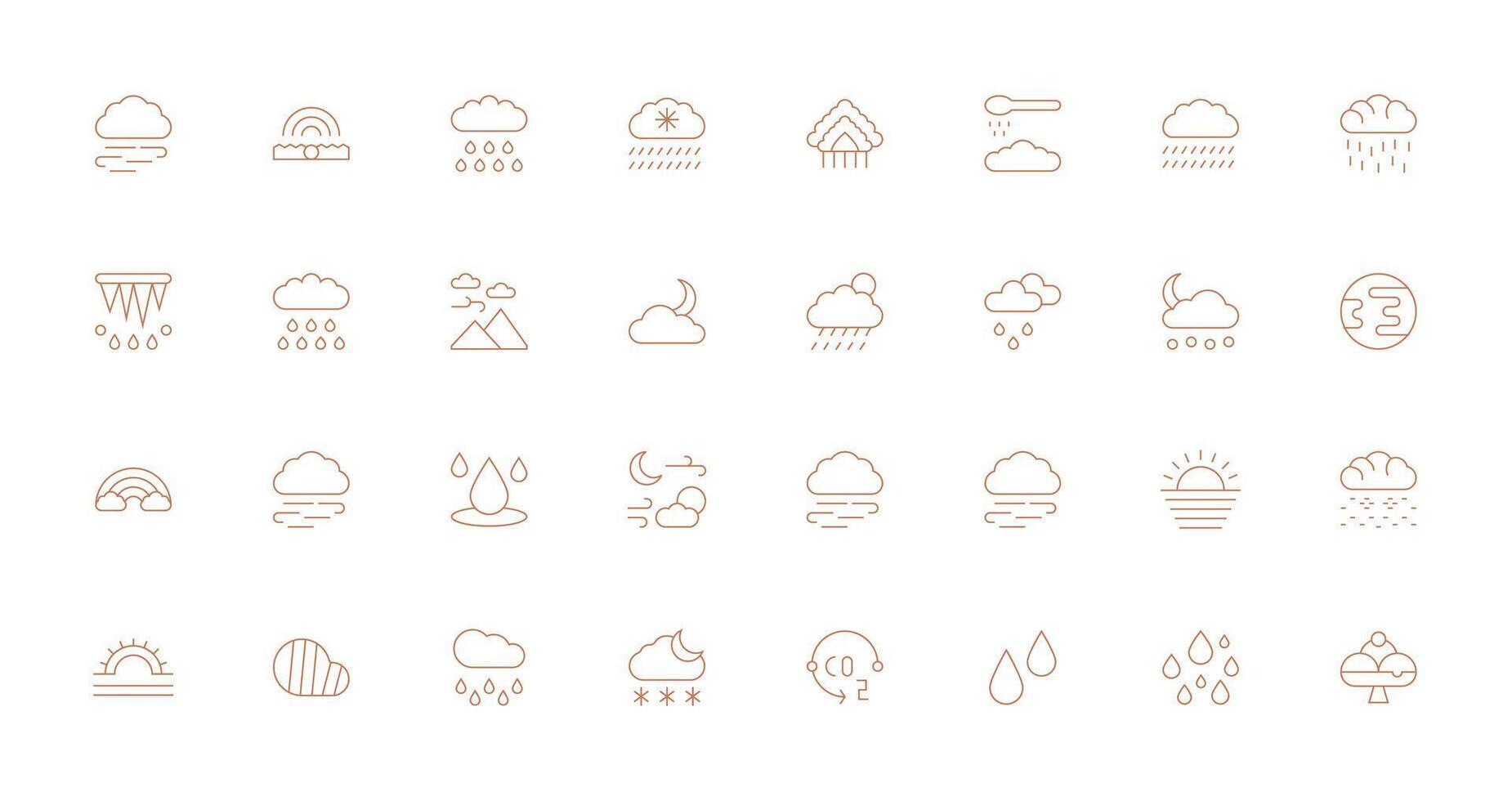 32 Thin Line Designs for Atmosphere Icons Balanced Icon Set for Functional Design vector