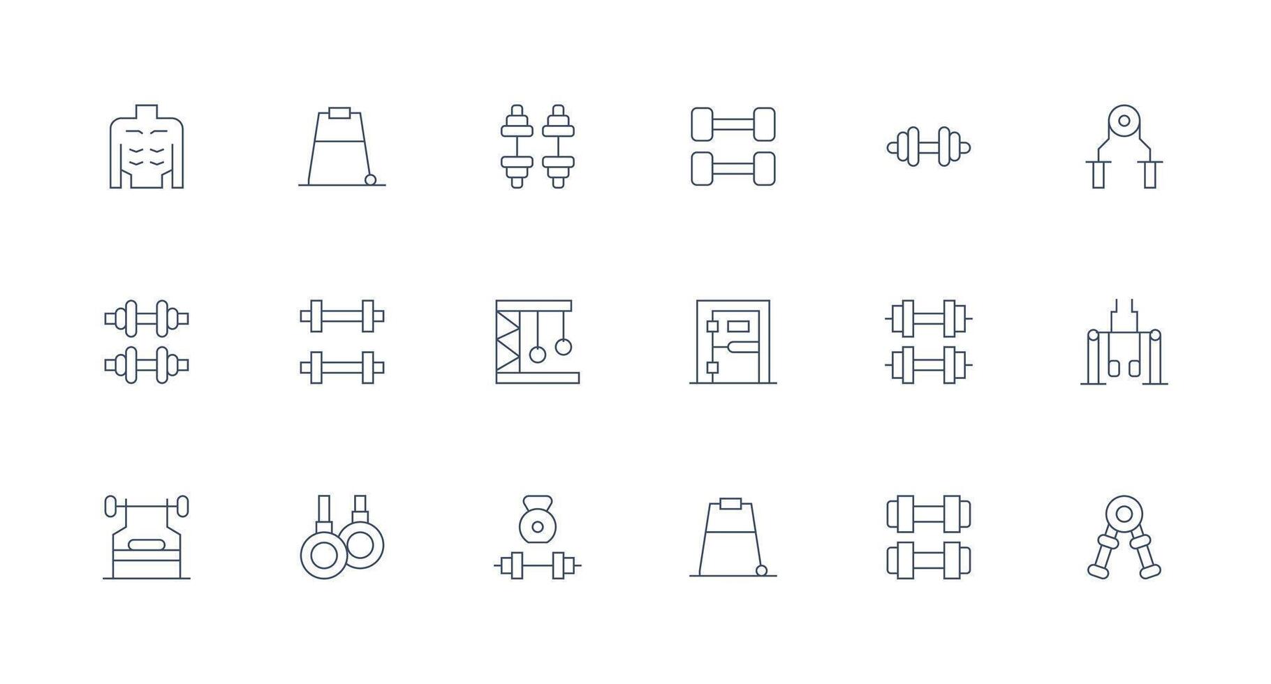 18 Minimal Line Designs for Bodybuilding Icons Interface Icon Collection for Daily Projects vector