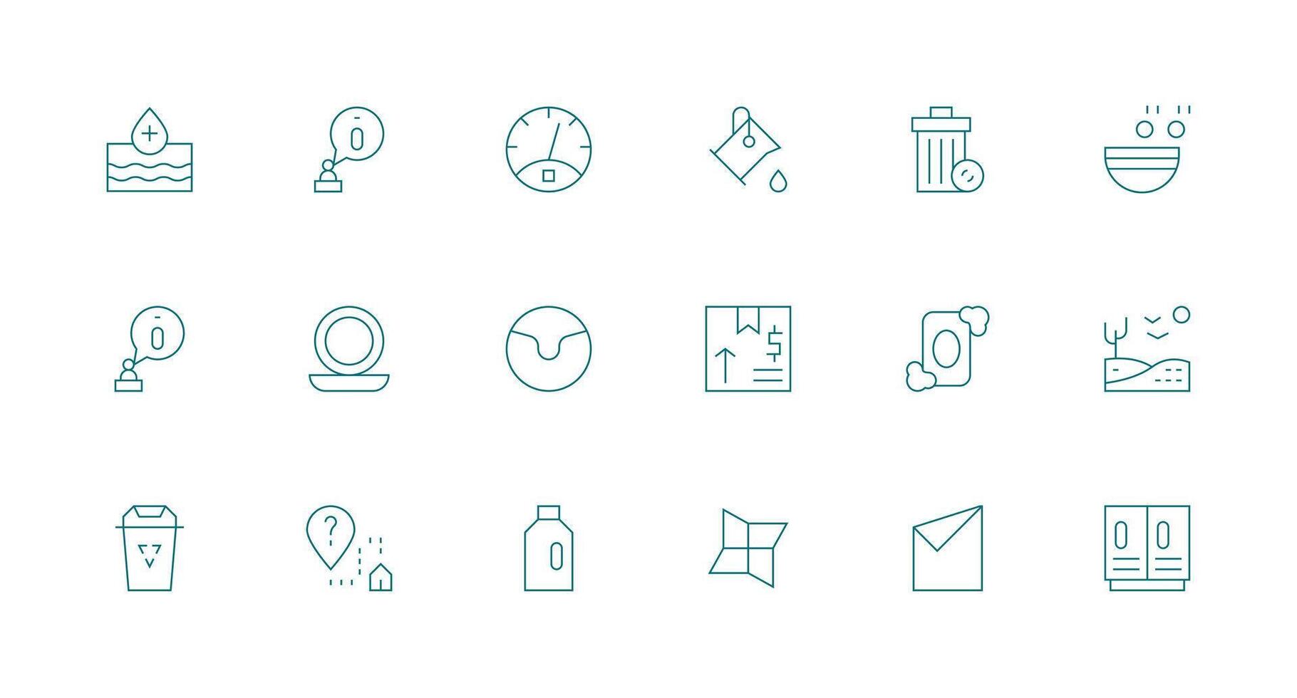 18 Minimal Line Style Icons from Empty Collection UI-Ready Icon Collection vector