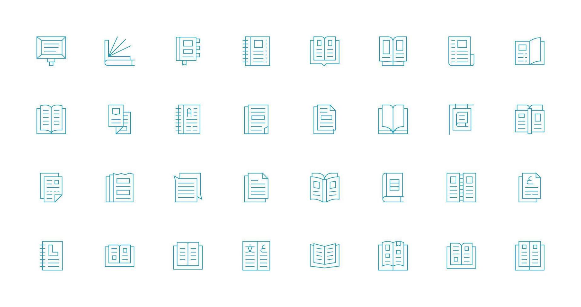 Thin Line Icons from Pages Set with 32 Vectors Design Ready Icon Set for Teams