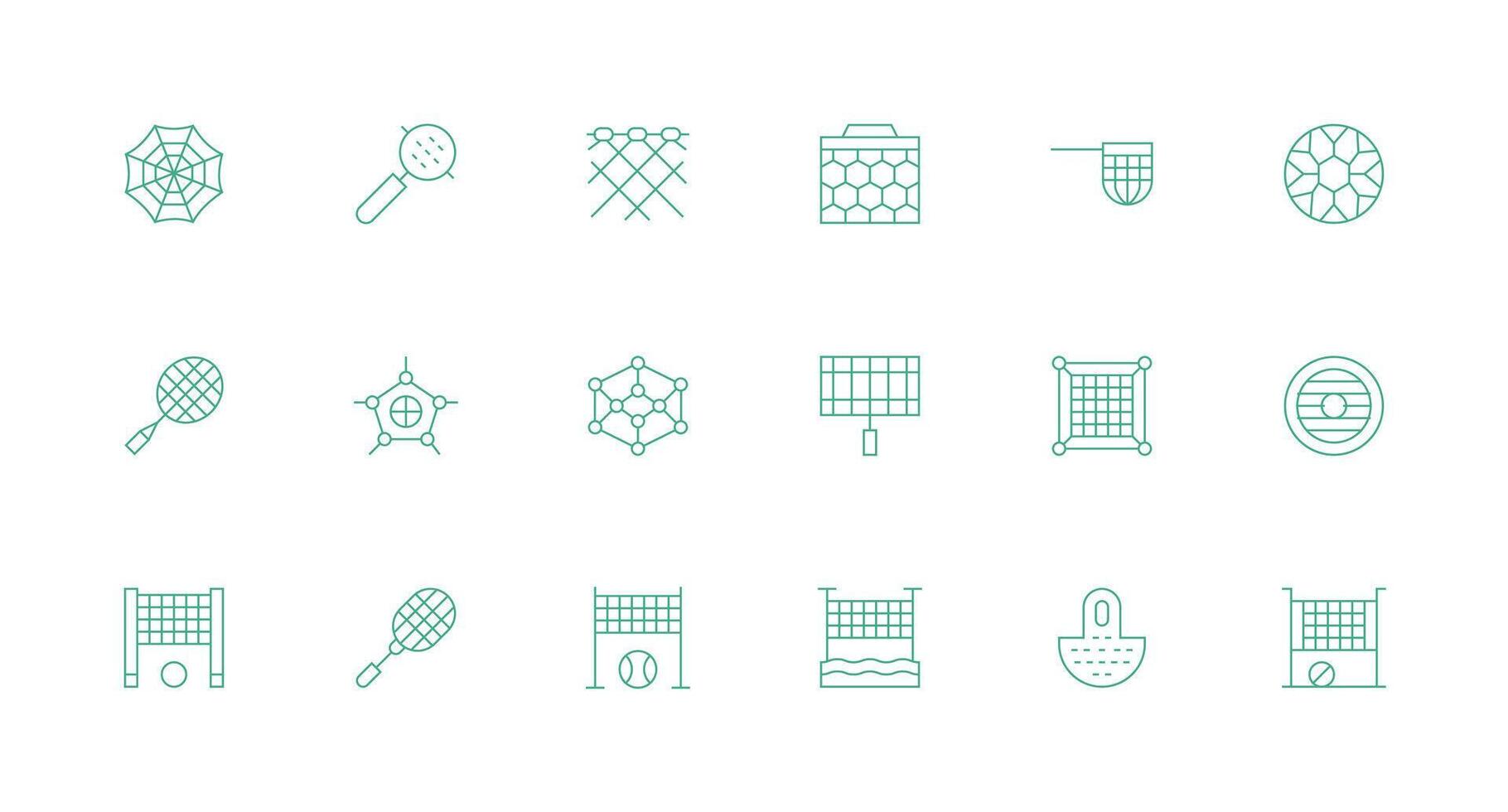 Mesh Design Icons featuring 18 in Minimal Line Style Editable Icon Collection vector