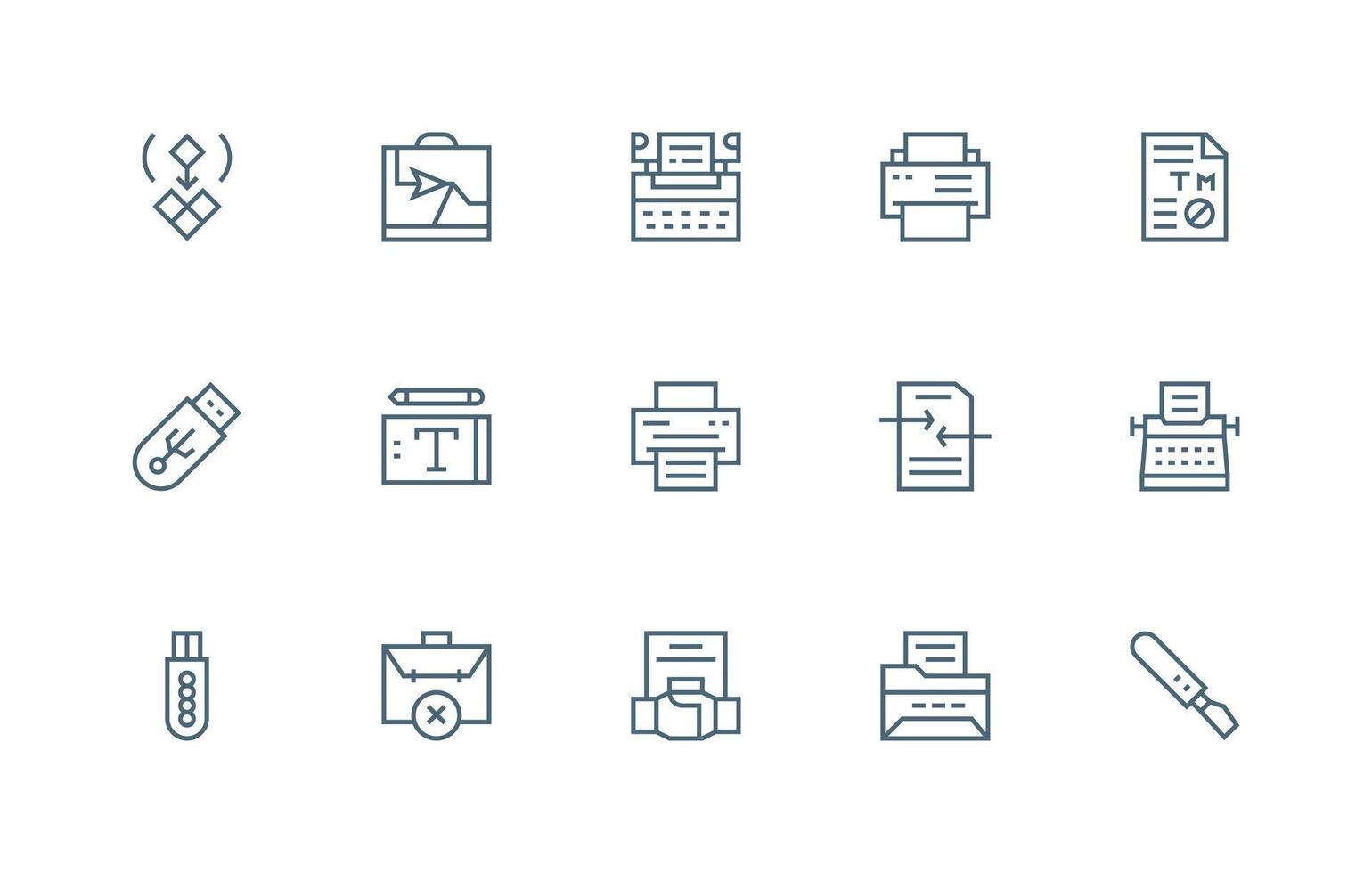 Copy featuring 15 Icons in Regular Line Design Simple Icon Pack vector