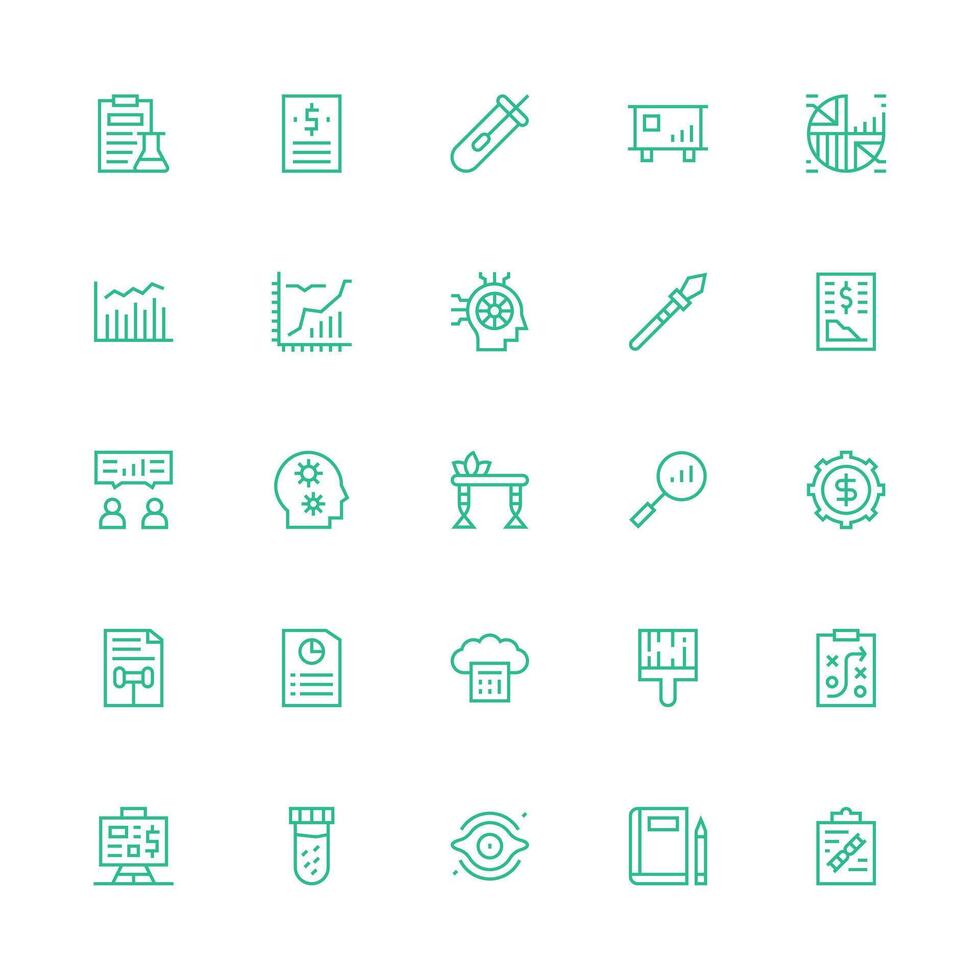 Medium Stroke Outline Icons from Analysis Set with 25 Vectors Scalable Icons for Cross-Platform Interfaces