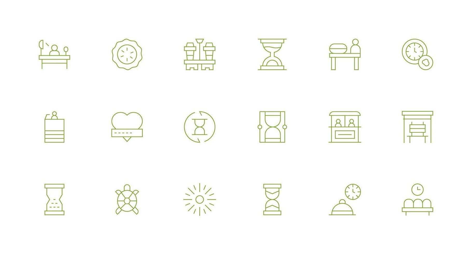 18 Icons for Waiting in Minimal Line Format Lightweight Icon Series vector