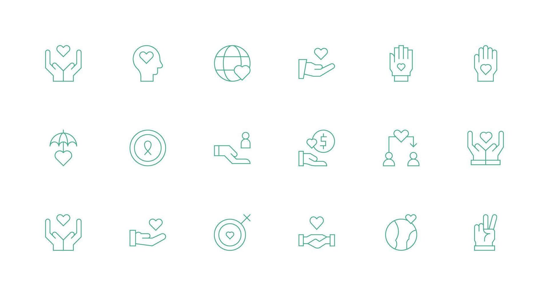 Minimal Line Icons from Empathy Set with 18 Vectors Creative Icon Set