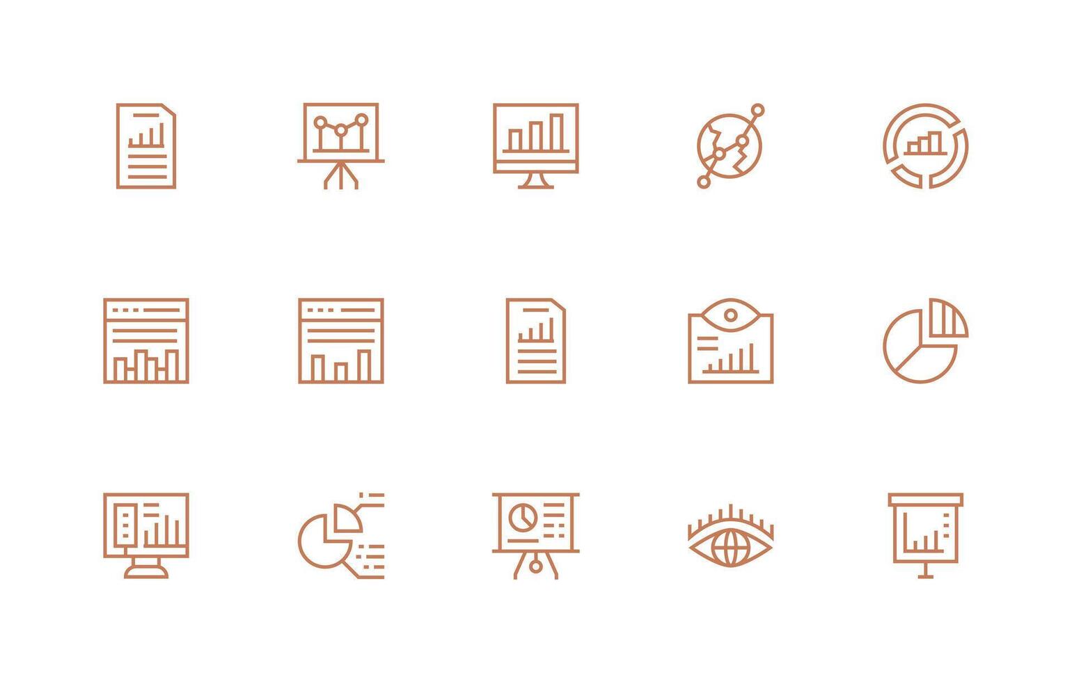 Regular Line Style Trends Icons with 15 Vectors Interface Icon Collection