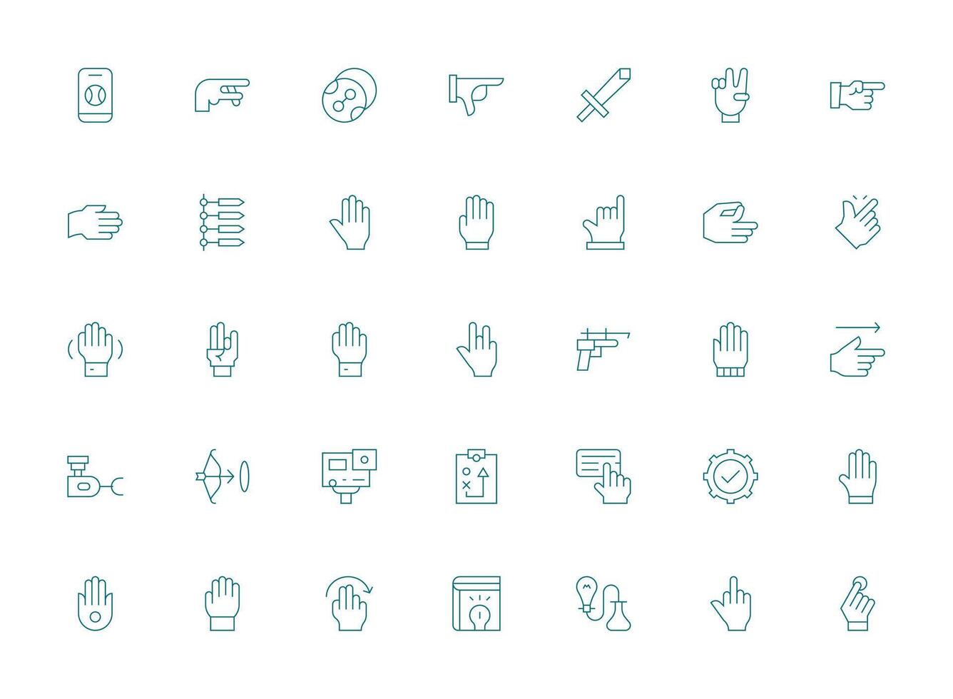 Light Line Icons from Action Set with 35 Vectors Clear and Concise Icon Set Collection