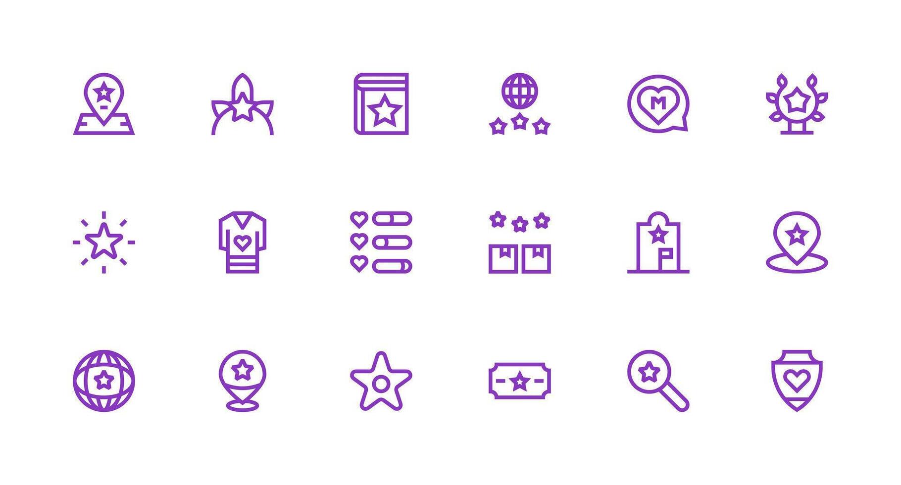 Recommended Set with 18 Strong Stroke Line Icons Icons Built for Visual Consistency Pack vector