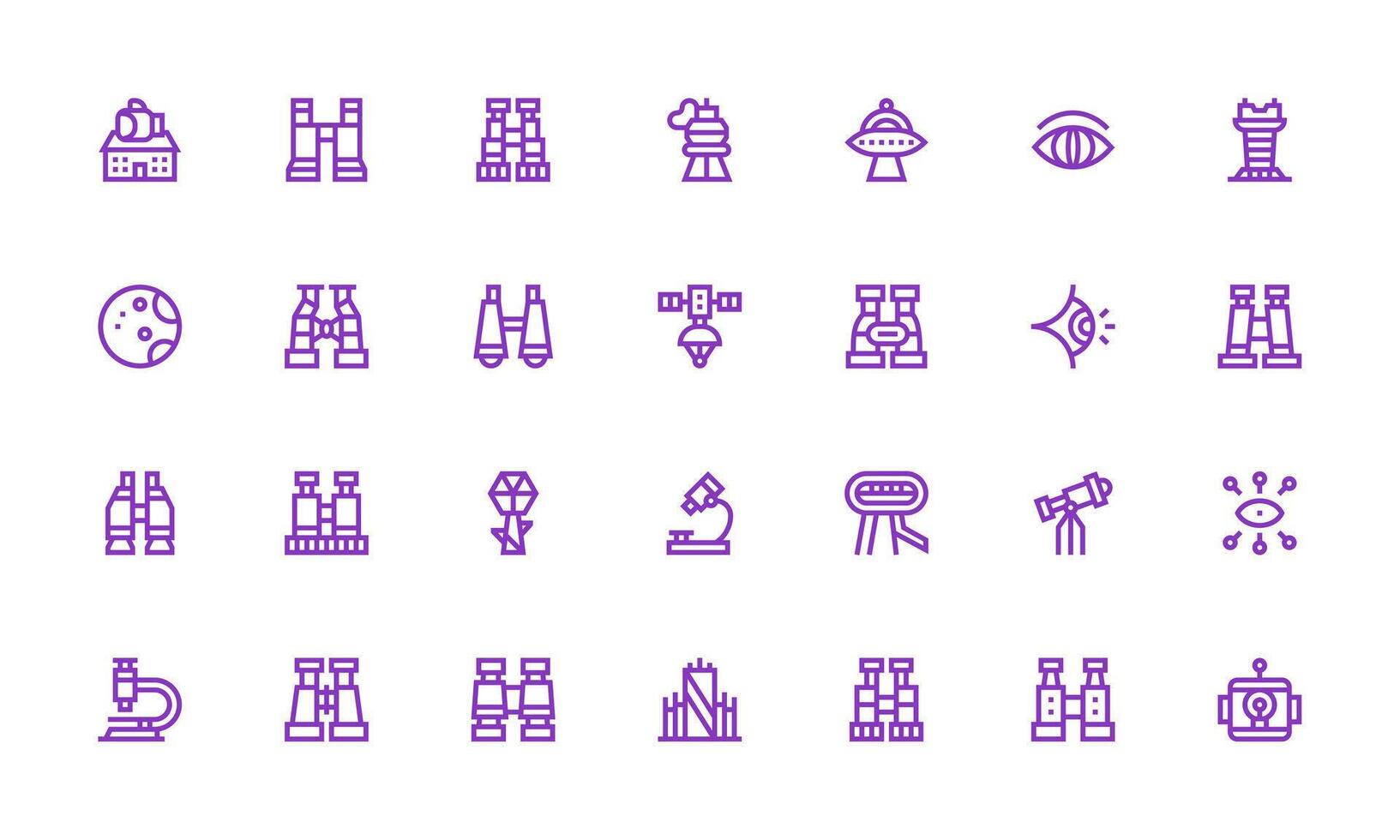 Bold Line Style Observation Icons with 28 Vectors Icons Built for Visual Consistency Pack