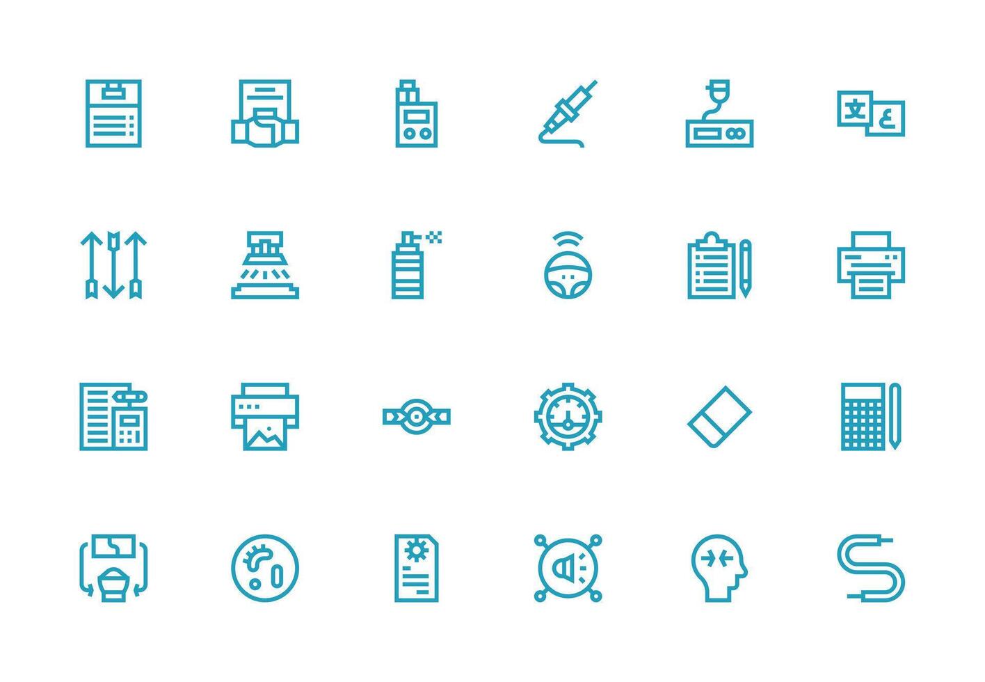 salida icono conjunto con 24 grueso línea línea gráficos reutilizable icono conjunto vector