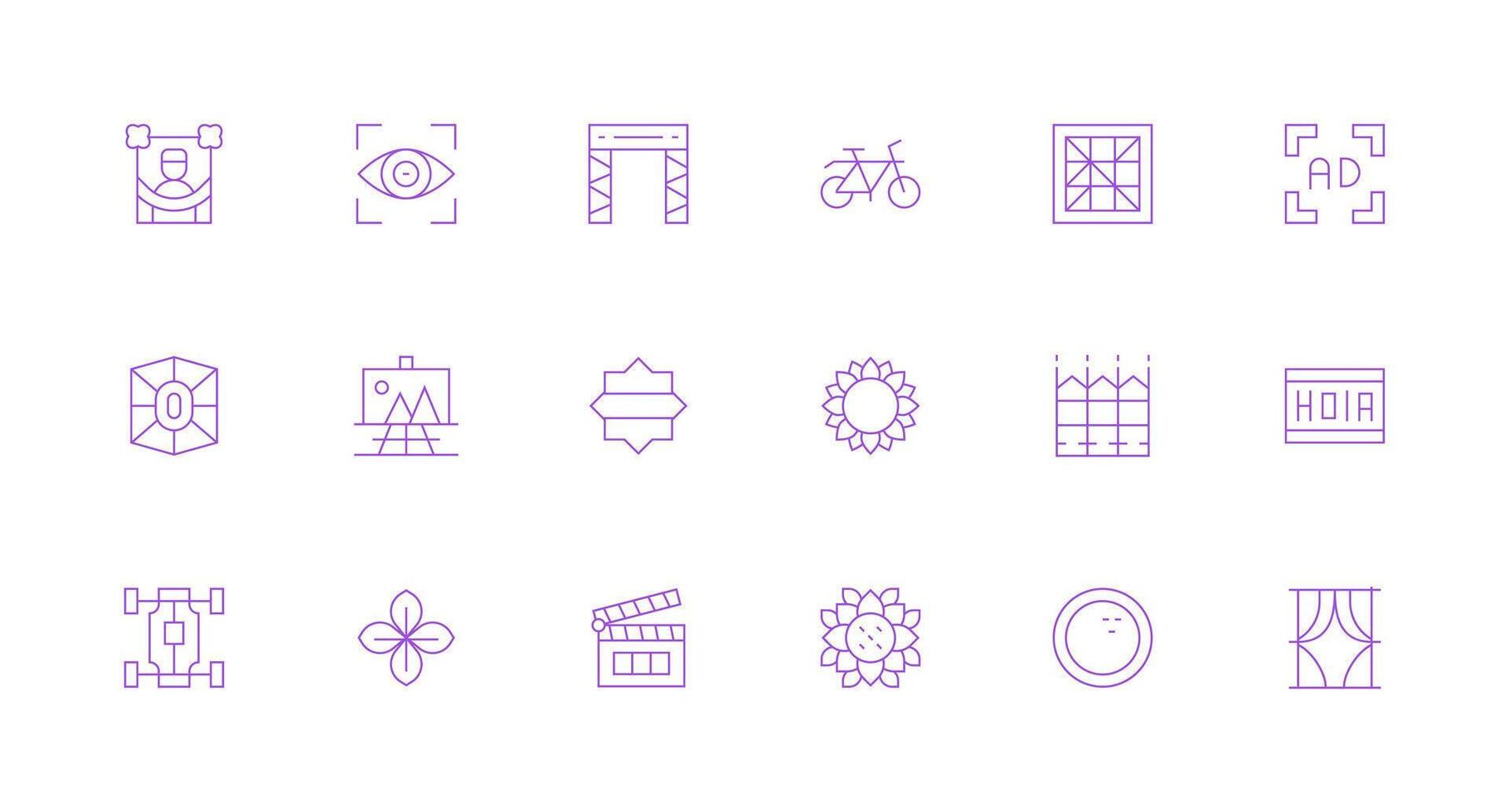 Frame Icon Collection with 18 Minimal Line Designs Essential Icon Collection vector
