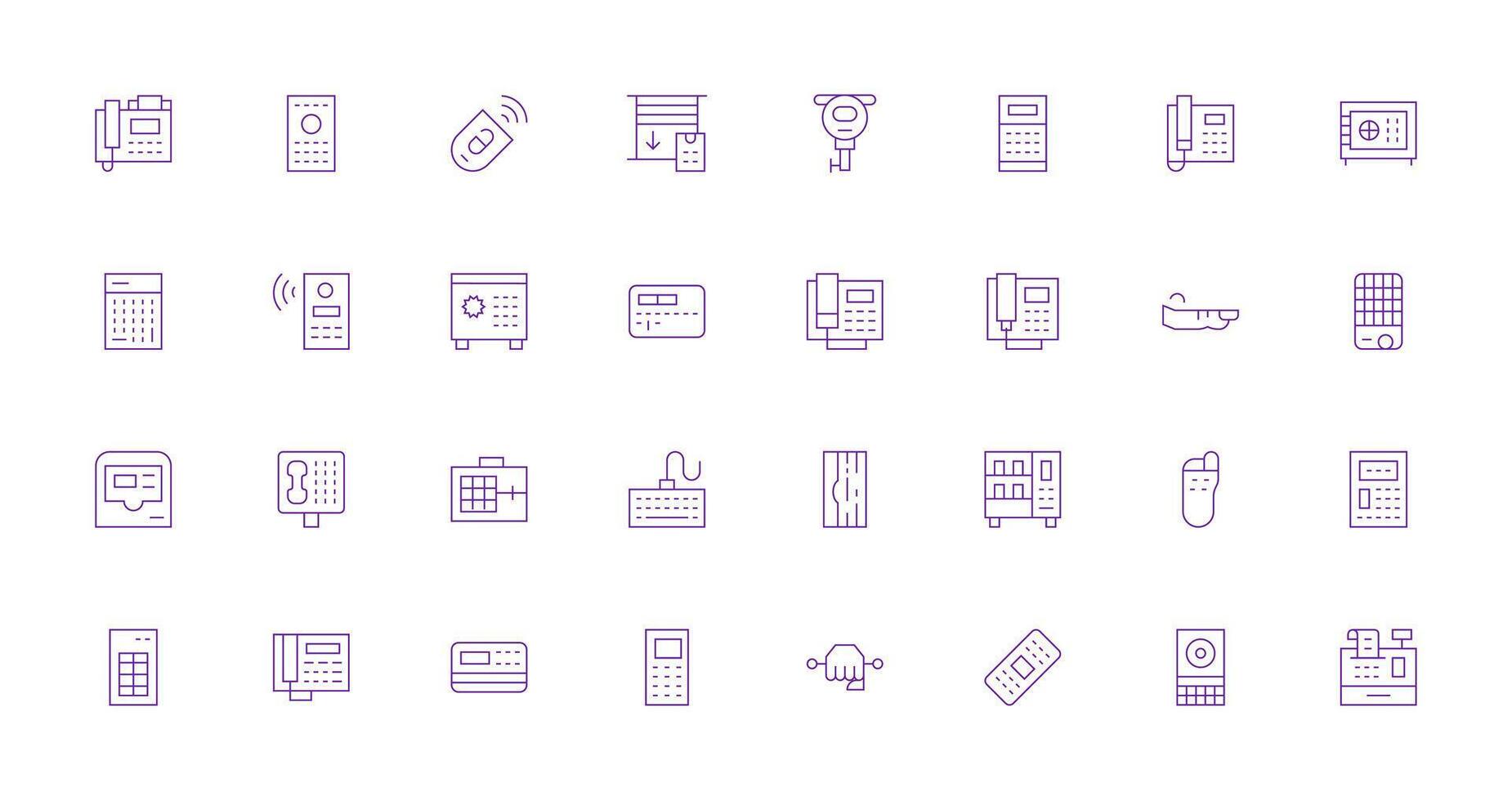 Thin Line Icons from Keypad Set with 32 Vectors Customizable Icon Series for Mobile Screens