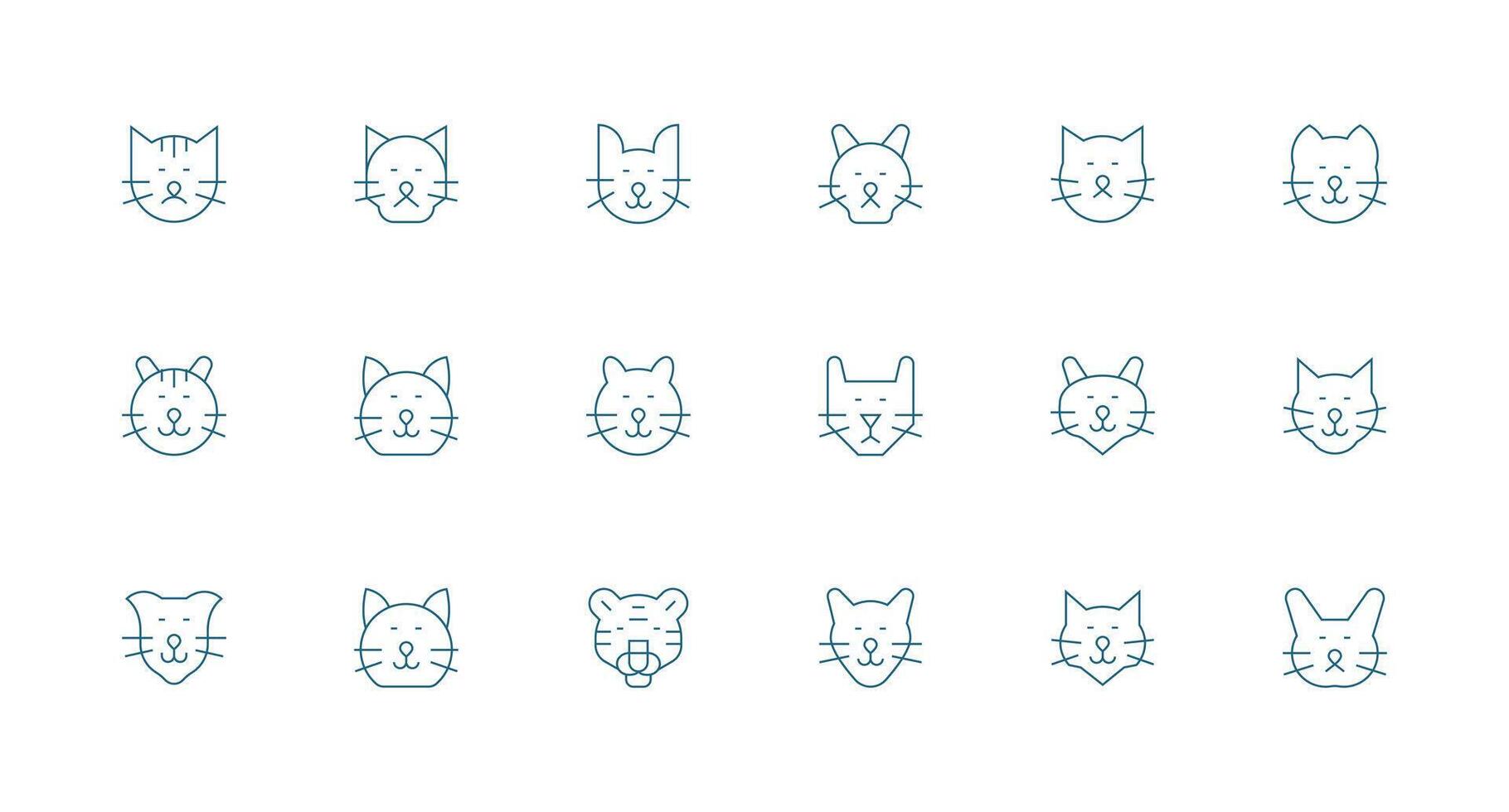Minimal Line Icons from Feline Set with 18 Vectors Reliable Icons for All Interfaces