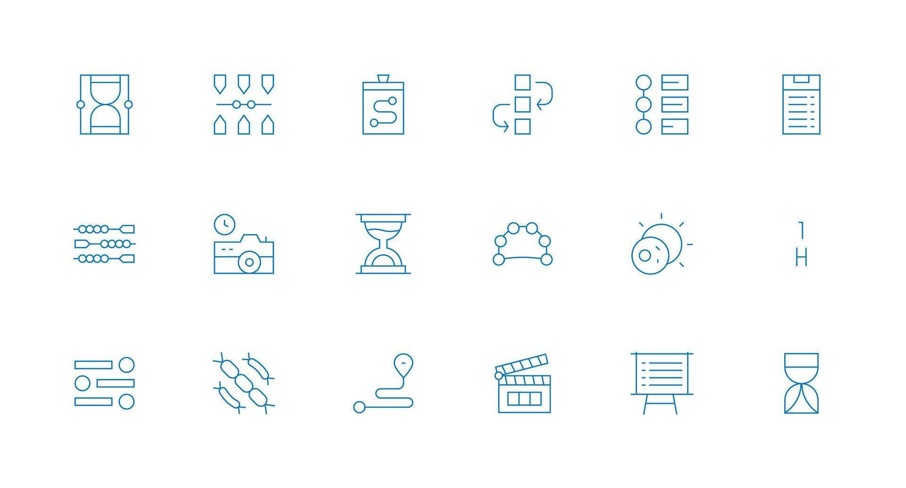 Minimal Line Icons from Sequence Set with 18 Vectors Clean Icon Pack