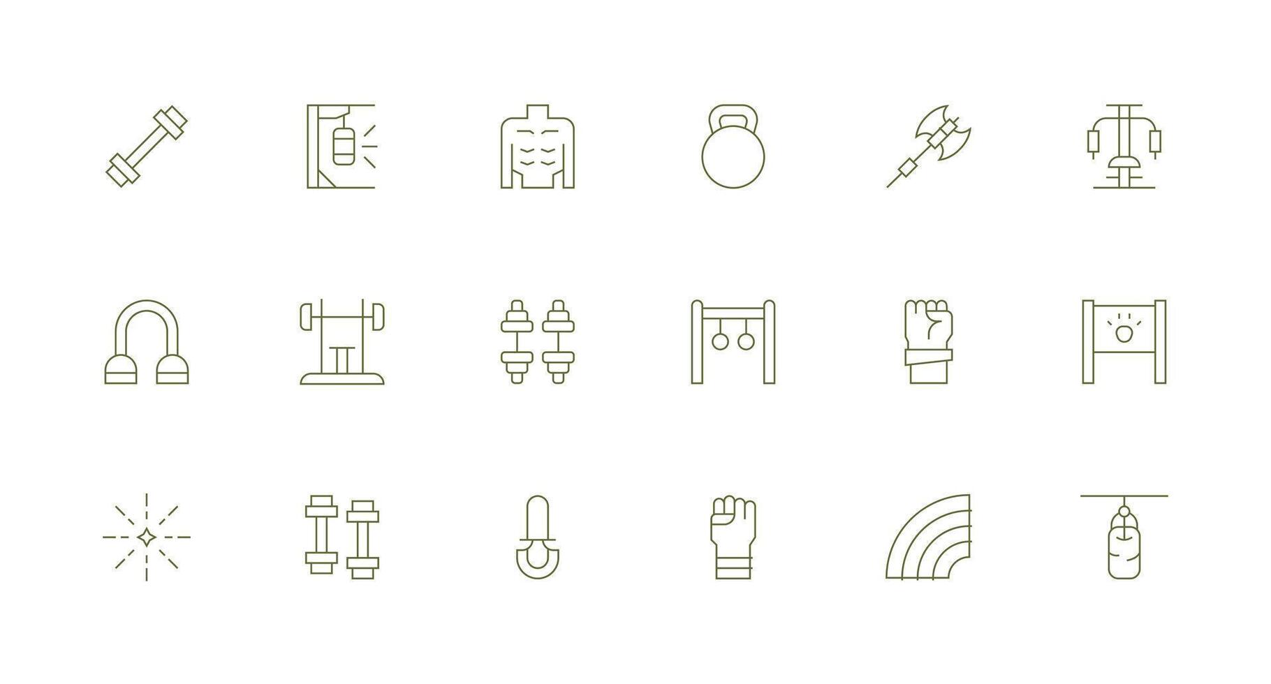 18 Icons for Strength in Minimal Line Format Interface Icons for Daily Use vector