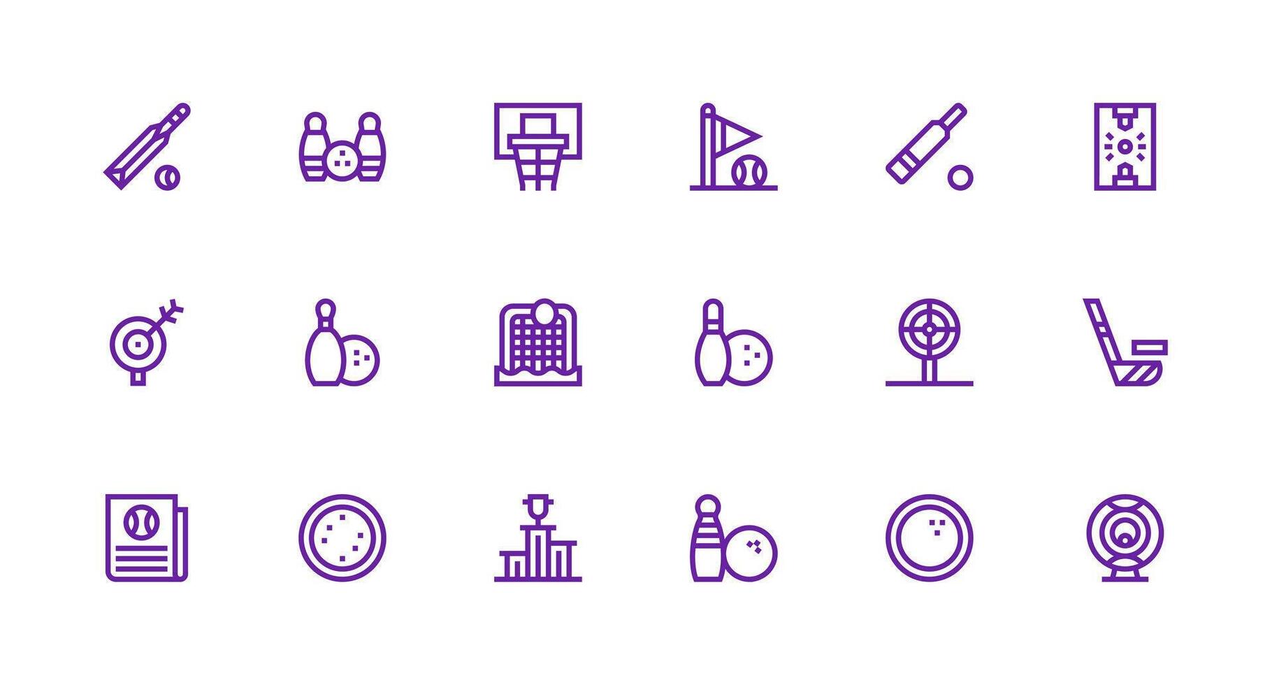 Scoring Icon Collection with 18 Strong Stroke Line Designs UI-Ready Icon Collection vector