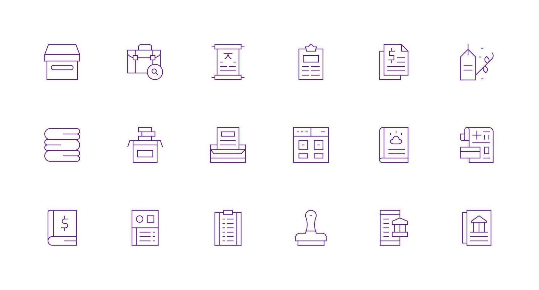 18 Minimal Line Style Icons from Records Collection Clean Icon Set Icon Pack for UI Projects vector