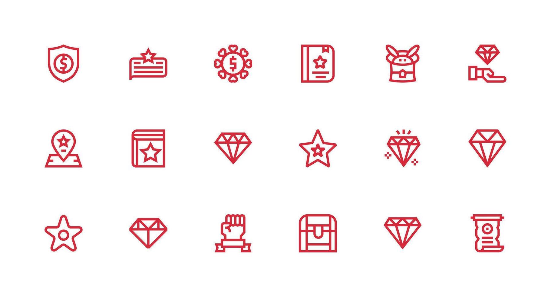 Valuable Visual Pack containing 18 Strong Stroke Line Icons Simple Icons for Interface and Wireframes vector