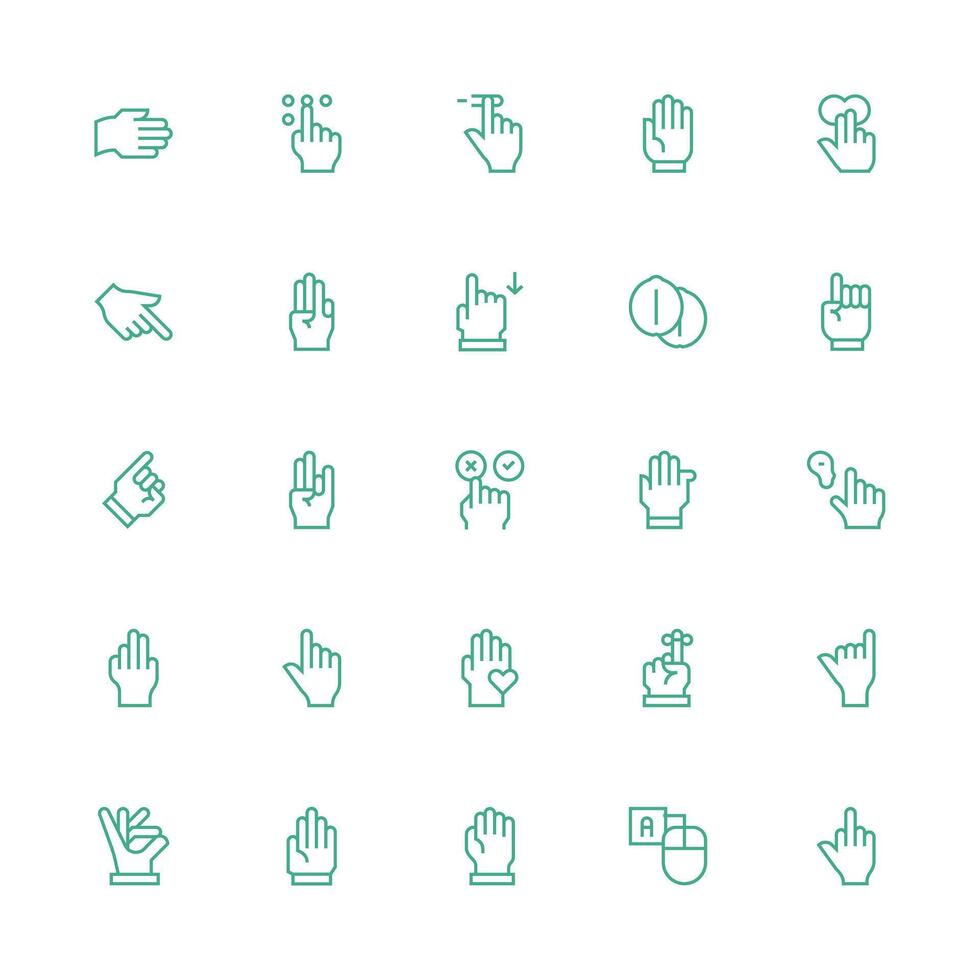 25 Medium Stroke Outline Icons for Click Graphics Neutral Style Icons for Any Project vector