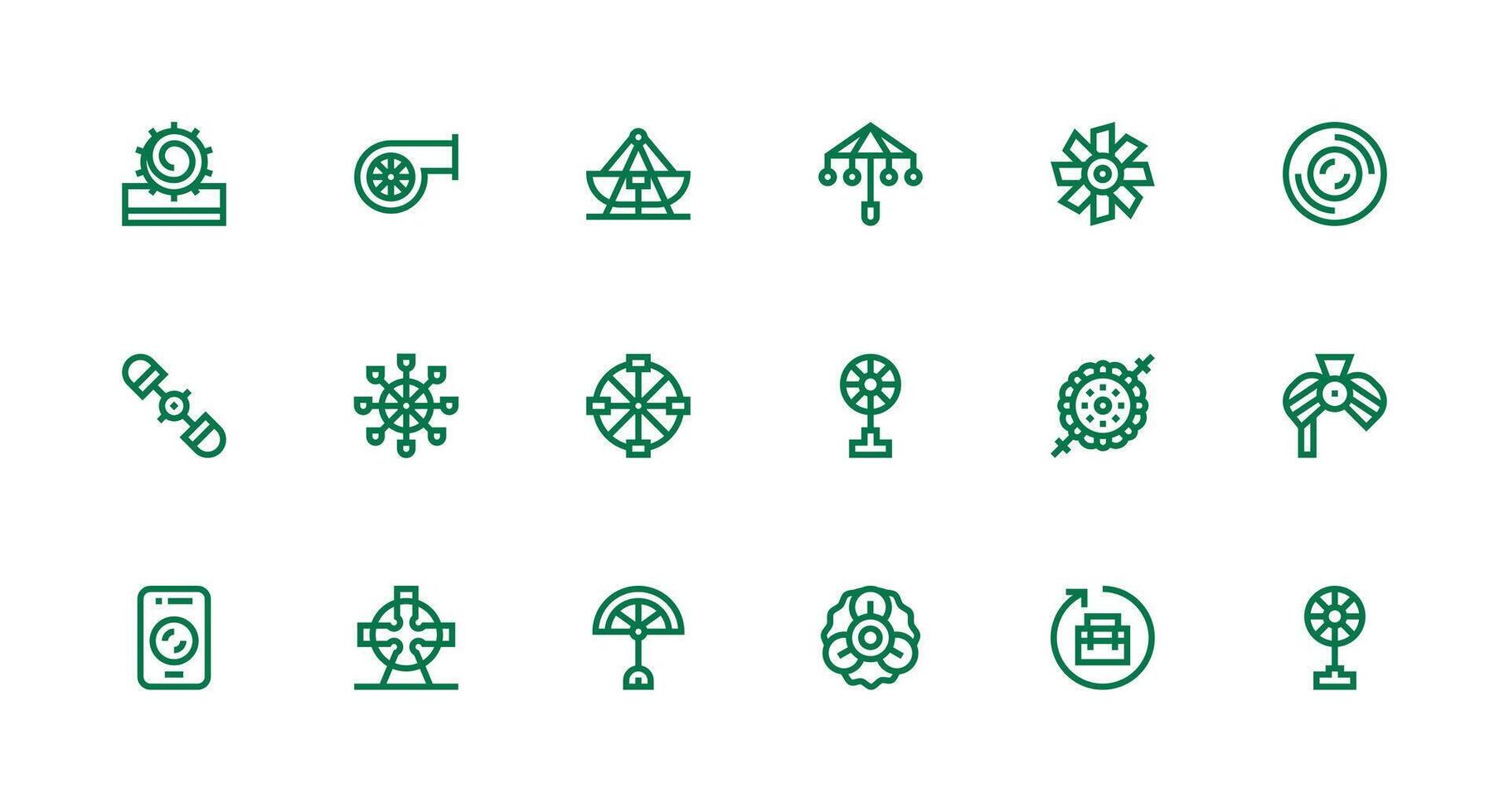 18 Icons for Rotating in Strong Stroke Line Format Organized Icon Pack for Quick Access vector