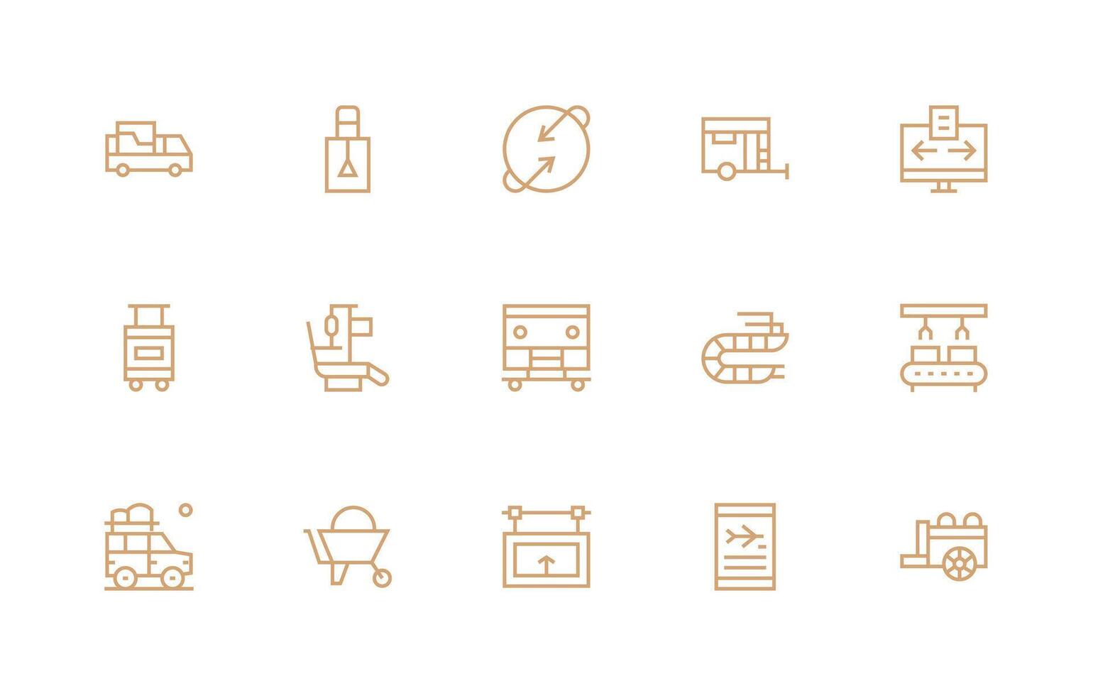 15 Regular Line Icons for Moving Graphics Icon Collection Set vector