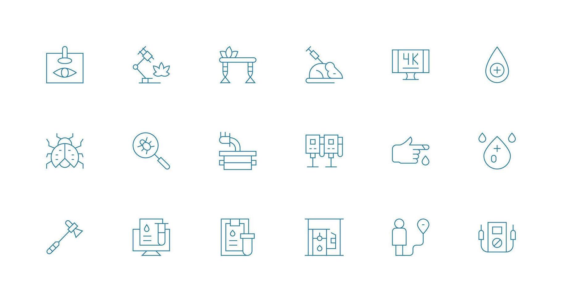 Testing Icon Set with 18 Minimal Line Graphics Icon Collection Set vector