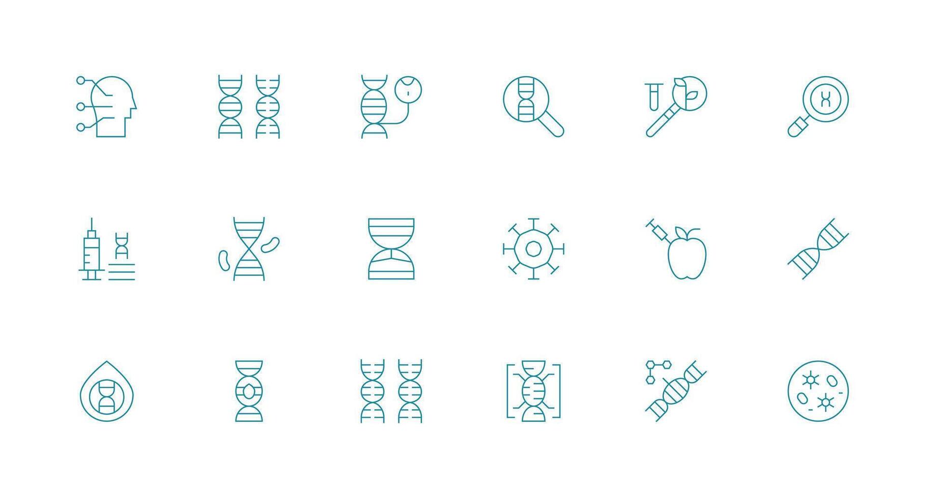 Minimal Line Icons from Biotechnology Set with 18 Vectors Organized Glyph Icons for Fast Design