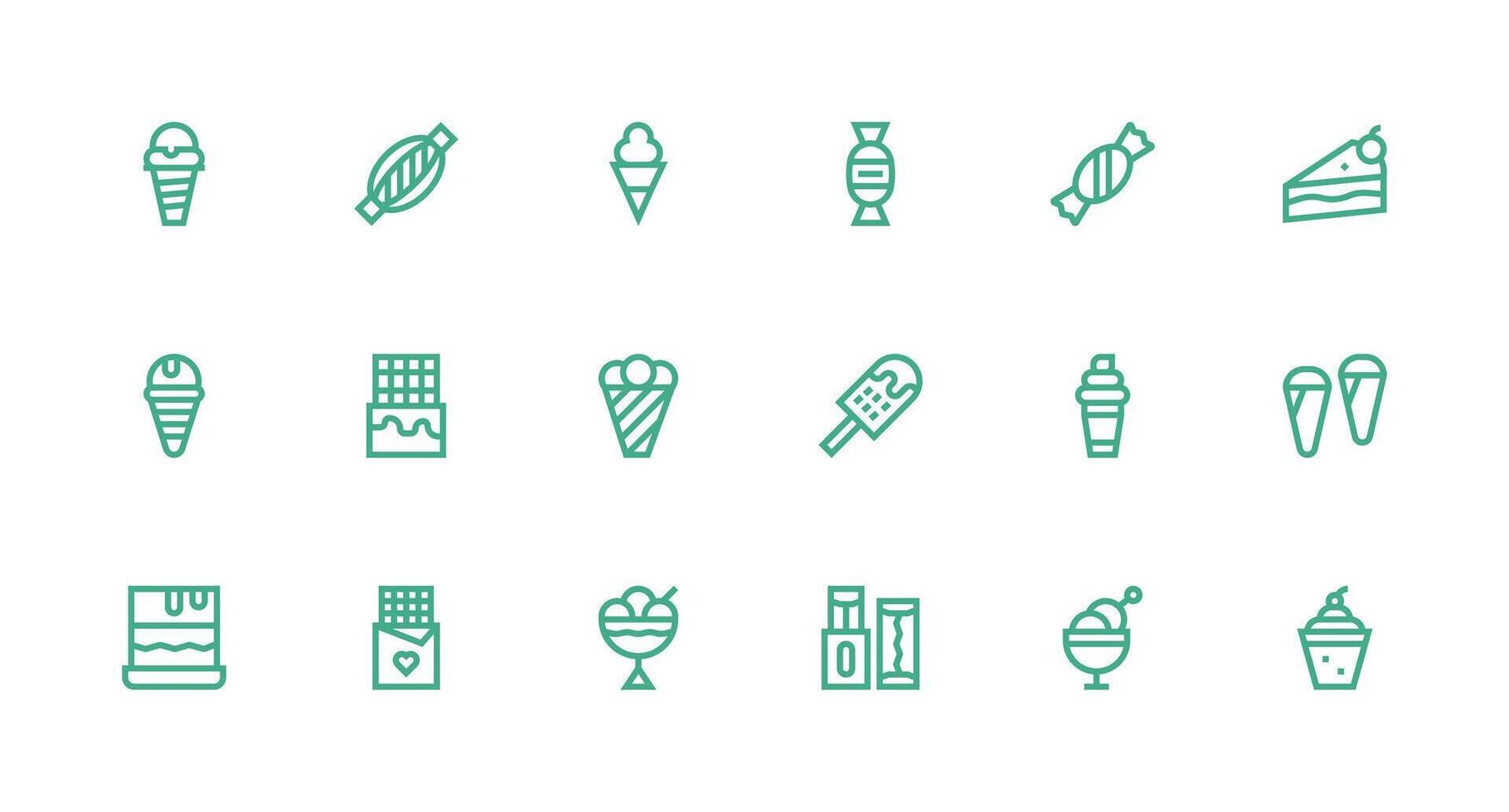 Chocolate featuring 18 Icons in Strong Stroke Line Design Interface Icons for Daily Use vector