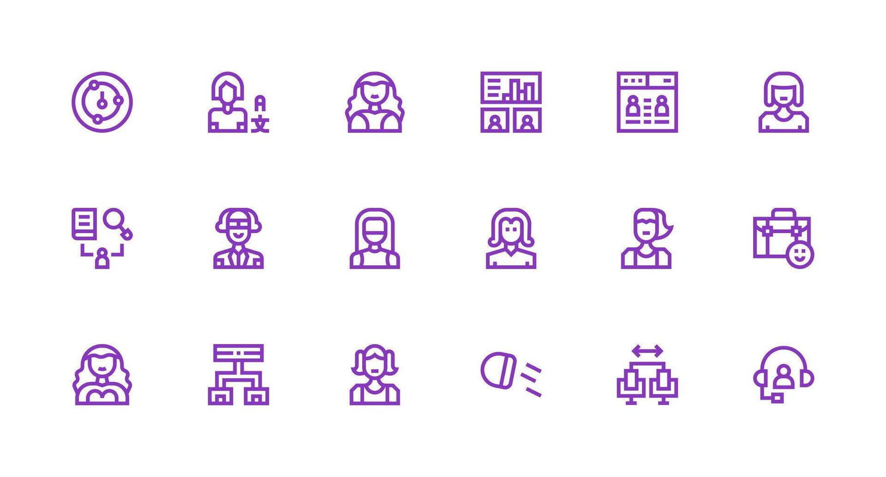 18 Icons for Client in Strong Stroke Line Format Multi-Style Icon Collection vector