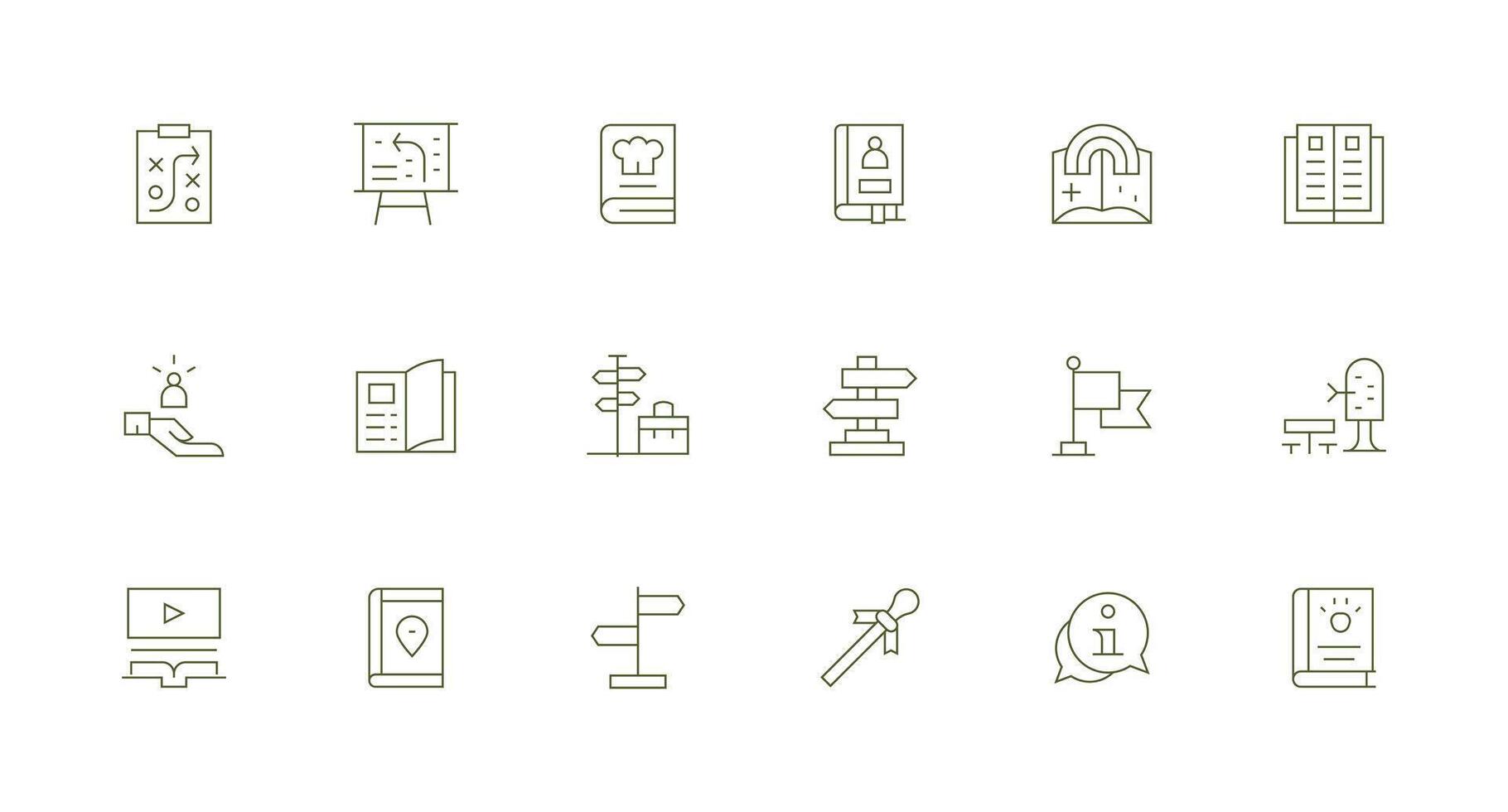 Guide Visual Pack containing 18 Minimal Line Icons Web Icon Collection vector