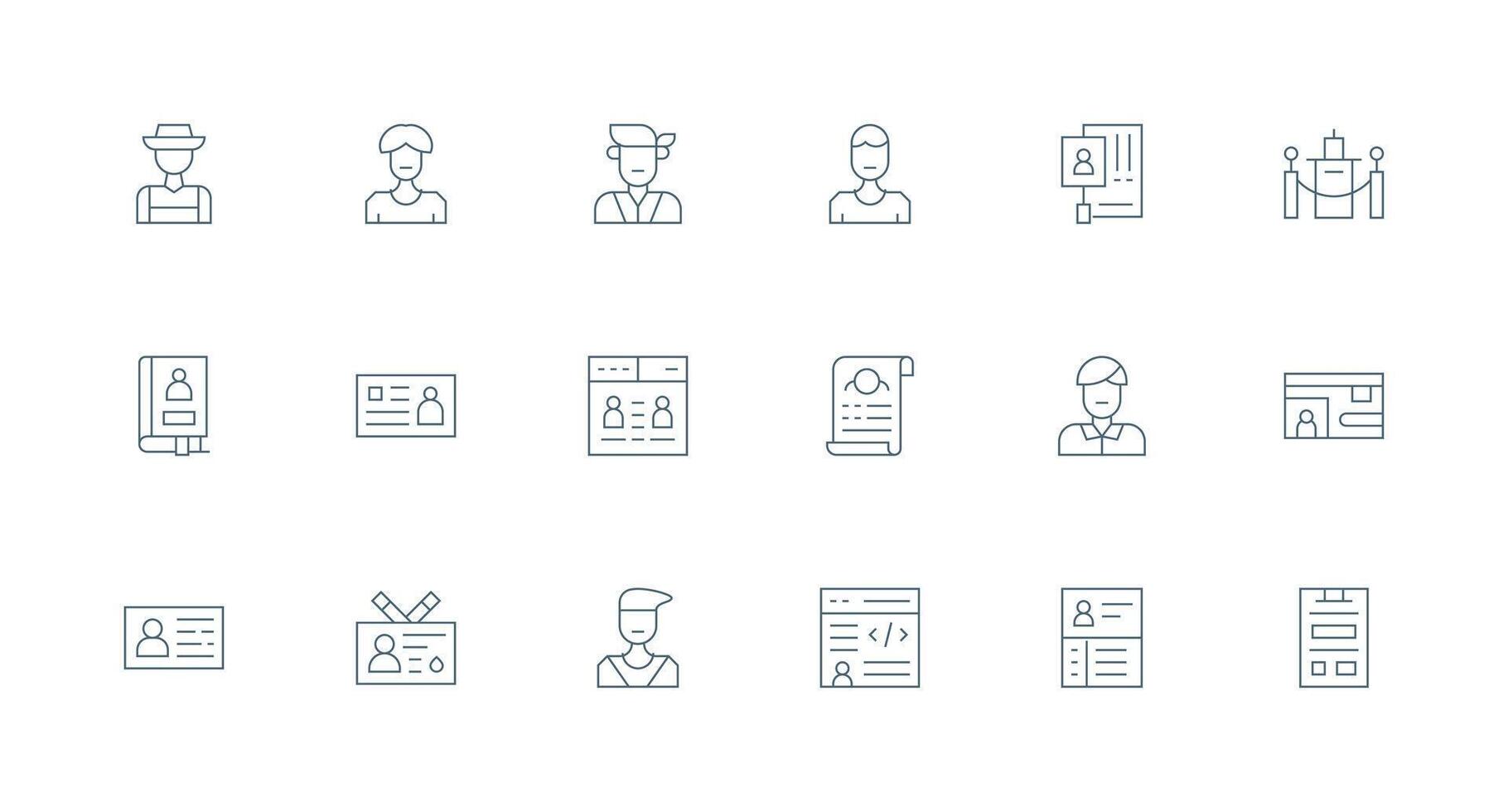 Minimal Line Icons from Registration Set with 18 Vectors Glyph Icon Series