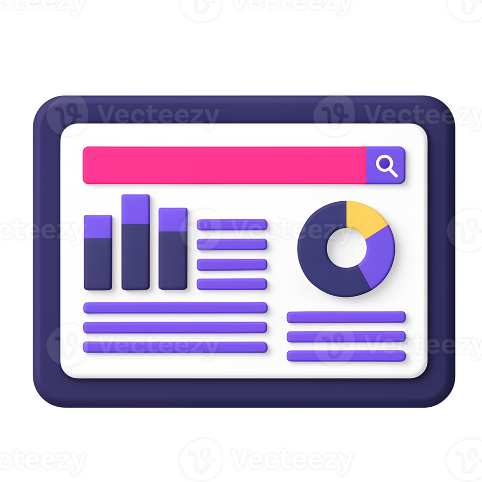 digital painel de controle com gráficos e gráficos isolado em transparente fundo png