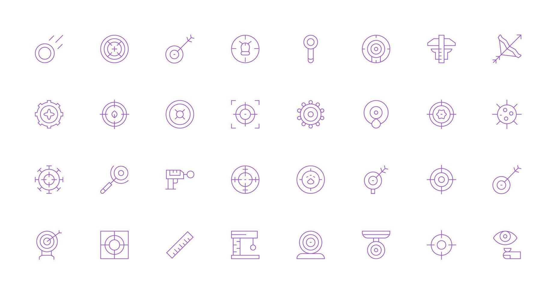 Accuracy featuring 32 Icons in Thin Line Design High-Resolution Icons for Any Platform vector
