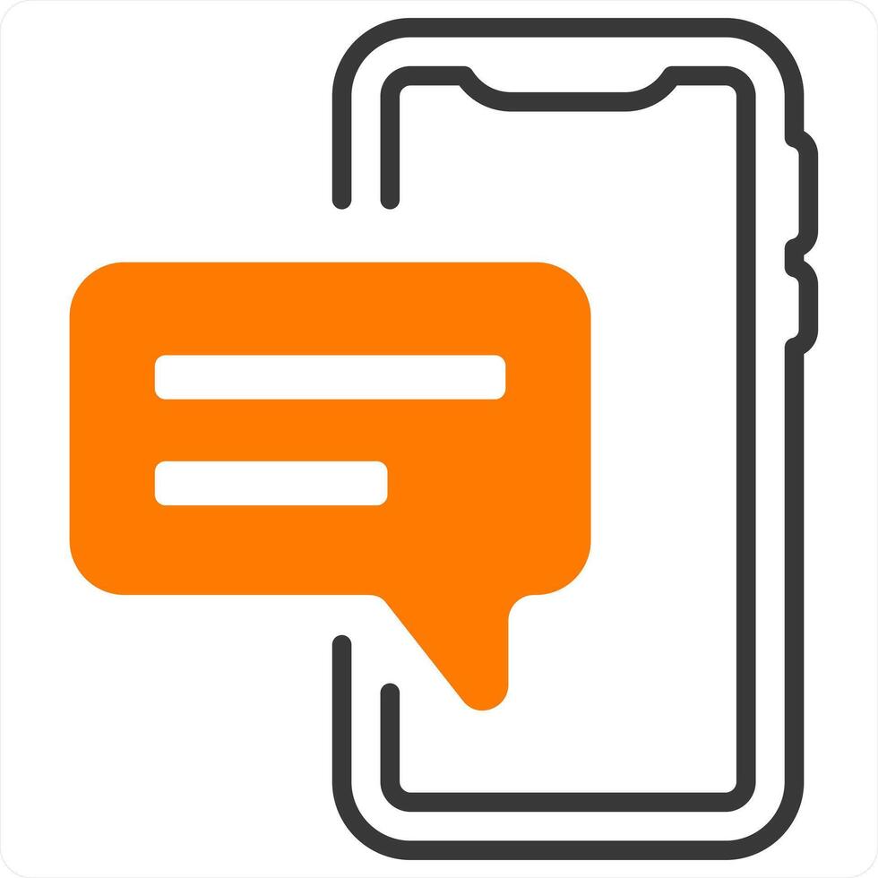chat and message in orange color vector