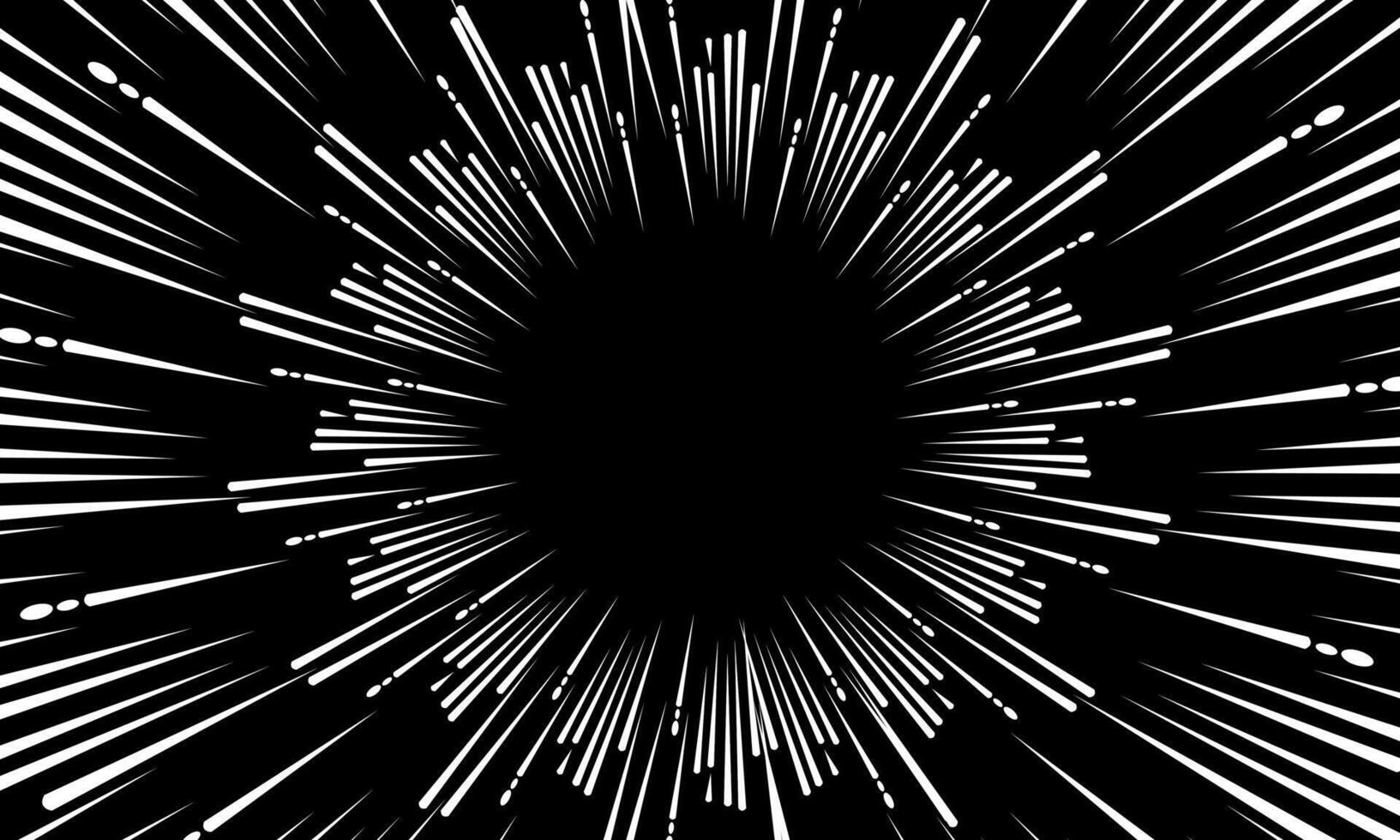 White radial speed lines on black background. Burst effect illustration. fractal burst acceleration. vector