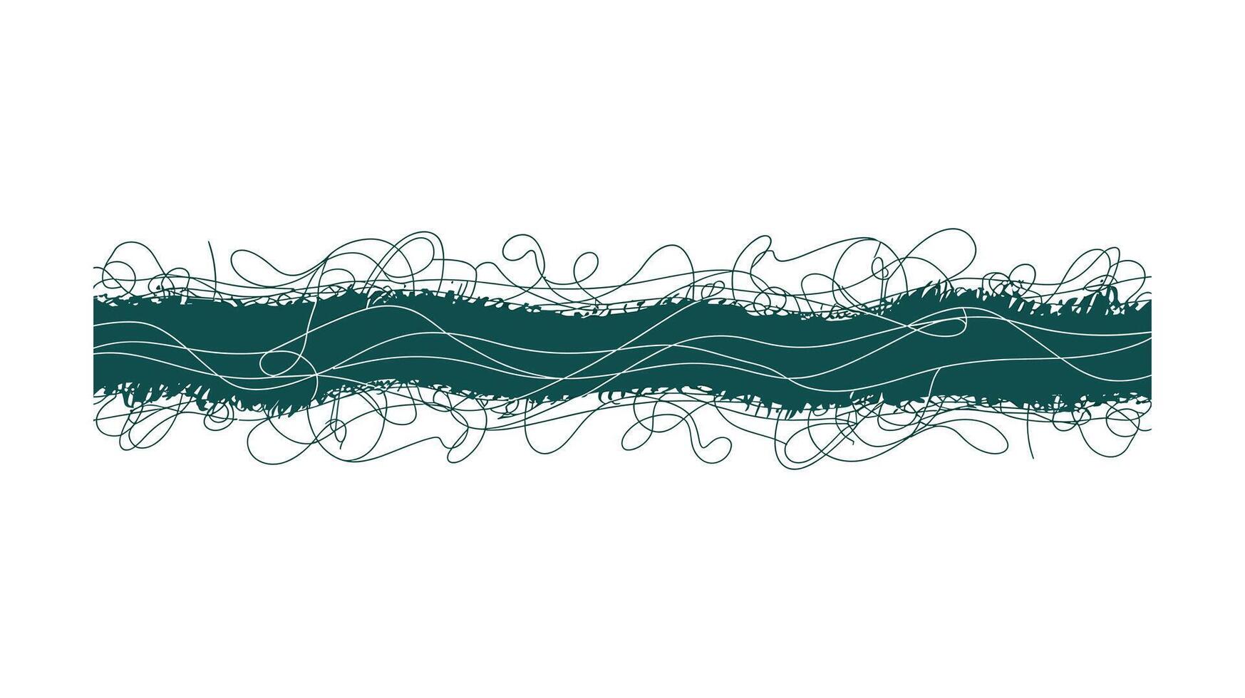 Abstract Green Scribble Banner on White Background Organic Shapes and Modern Line Art for Website Headers or Creative Invitations and Business Designs vector