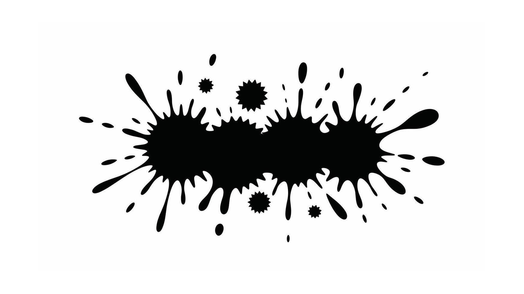 Black Ink Splatter Illustration Grunge Design Element with Blotches, Drips, and Irregular Shapes for Creative Projects and Artistic Backgrounds on White vector