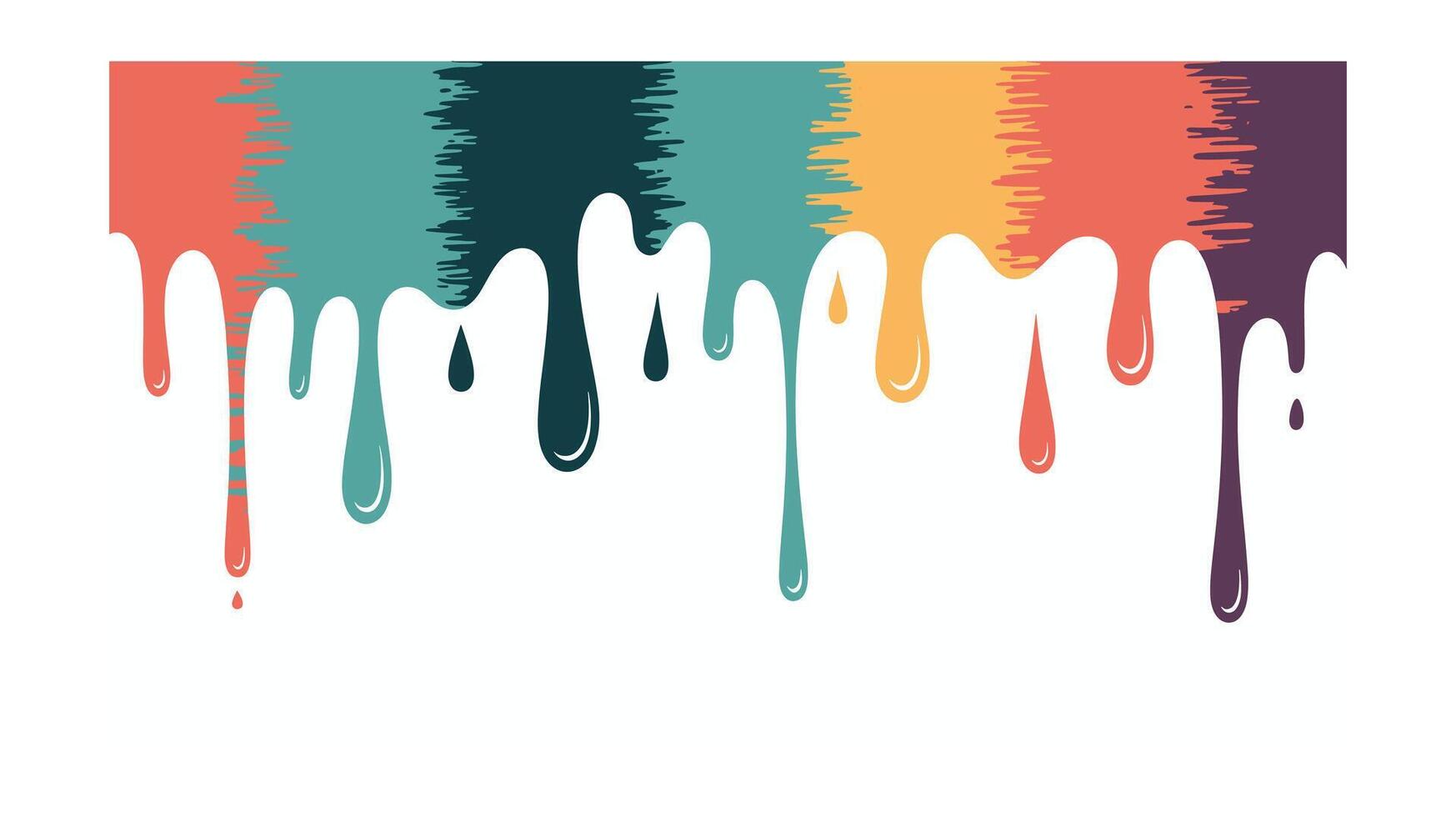 Retro Drip Background with Teal, Orange, and Purple A Modern Abstract Design with 1970s Style Color Palette for Creative Projects vector