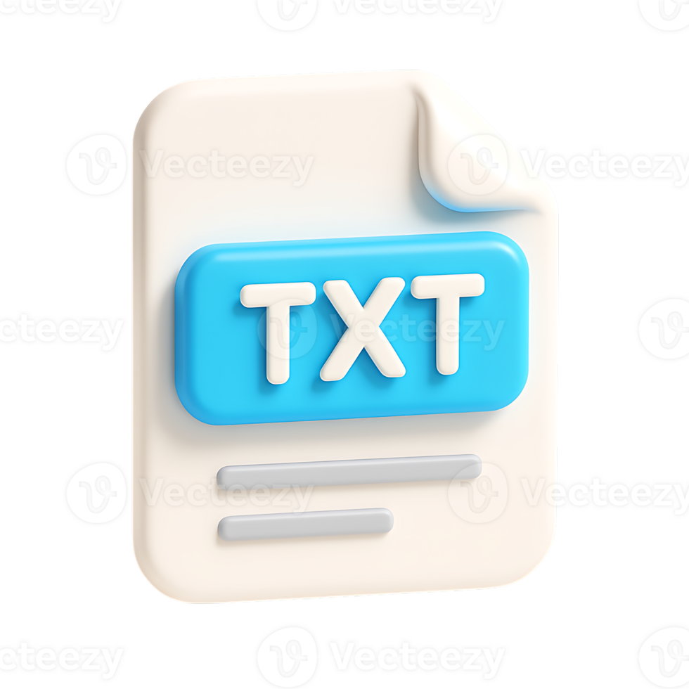 un' 3d interpretazione di un' testo file icona isolato su trasparente sfondo png