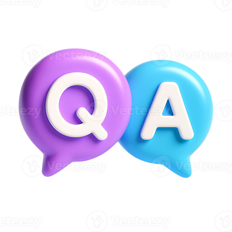 dos 3d habla burbujas con qa aislado en transparente antecedentes png