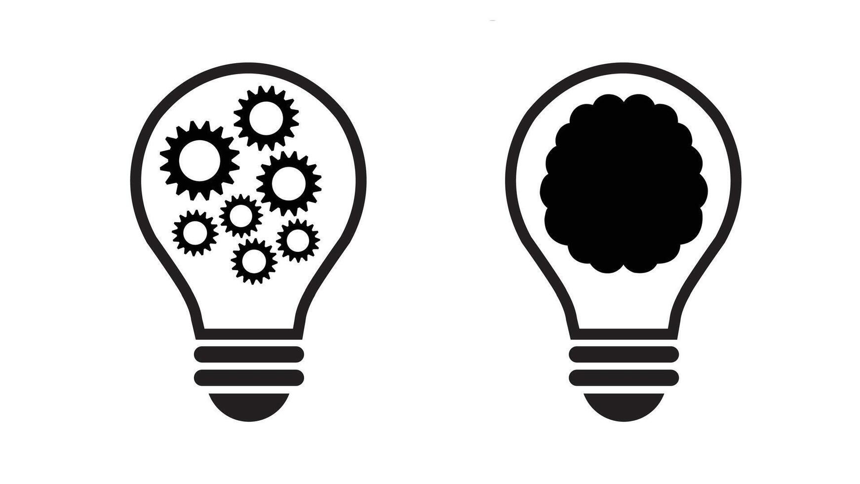 Ignite innovation with lightbulb gears, brainstorming ideas for progress and creative problem solving now vector