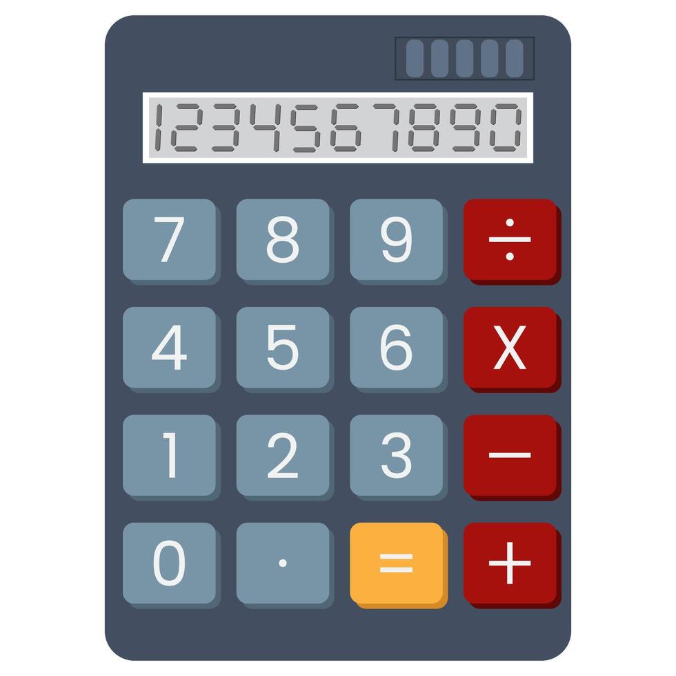 Calculator with Digital Numbers Display vector