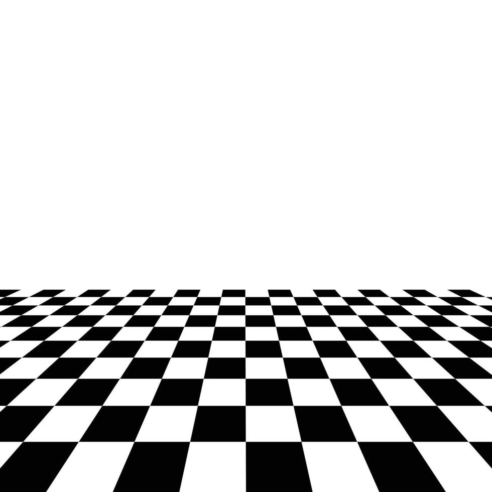Floor in perspective with checkerboard texture. Empty chess board transparent background. vector