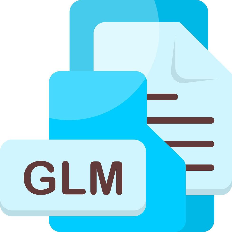 GLM File Format Folder Icon Flat Style Design vector