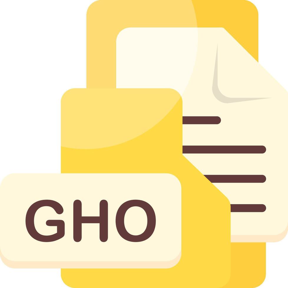 GHO File Format Folder Icon Flat Style Design vector