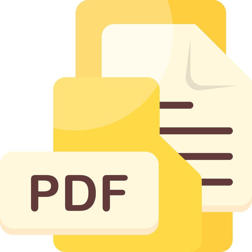 PDF File Format Folder Icon Flat Style Design vector