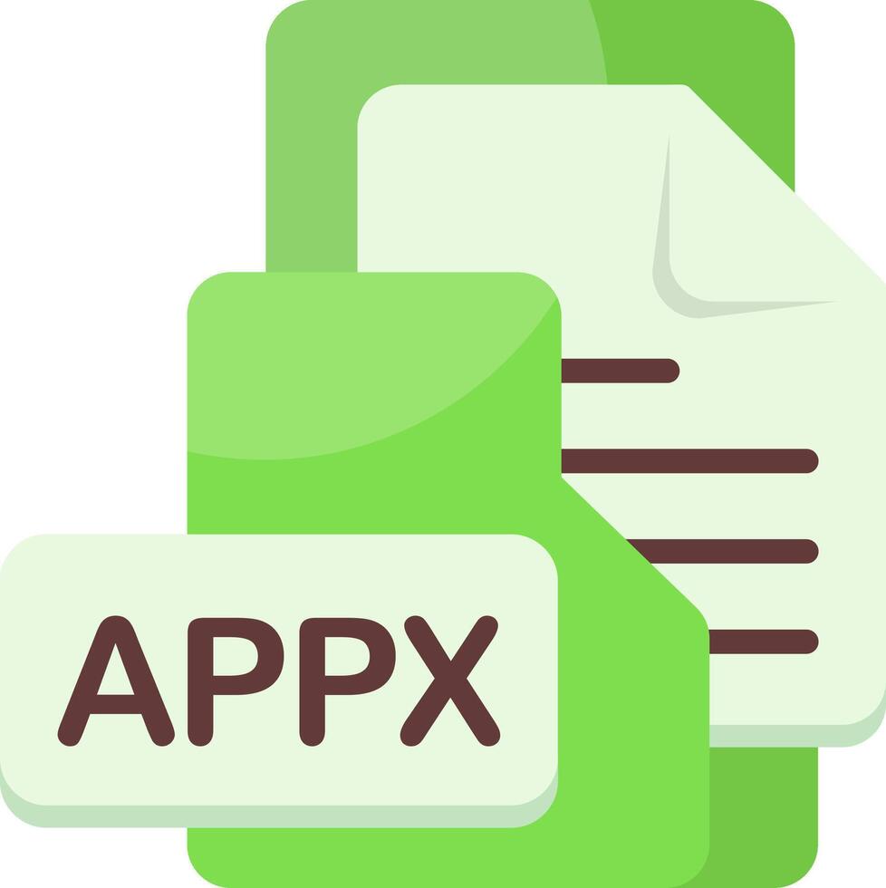 APPX File Format Folder Icon Flat Style Design vector